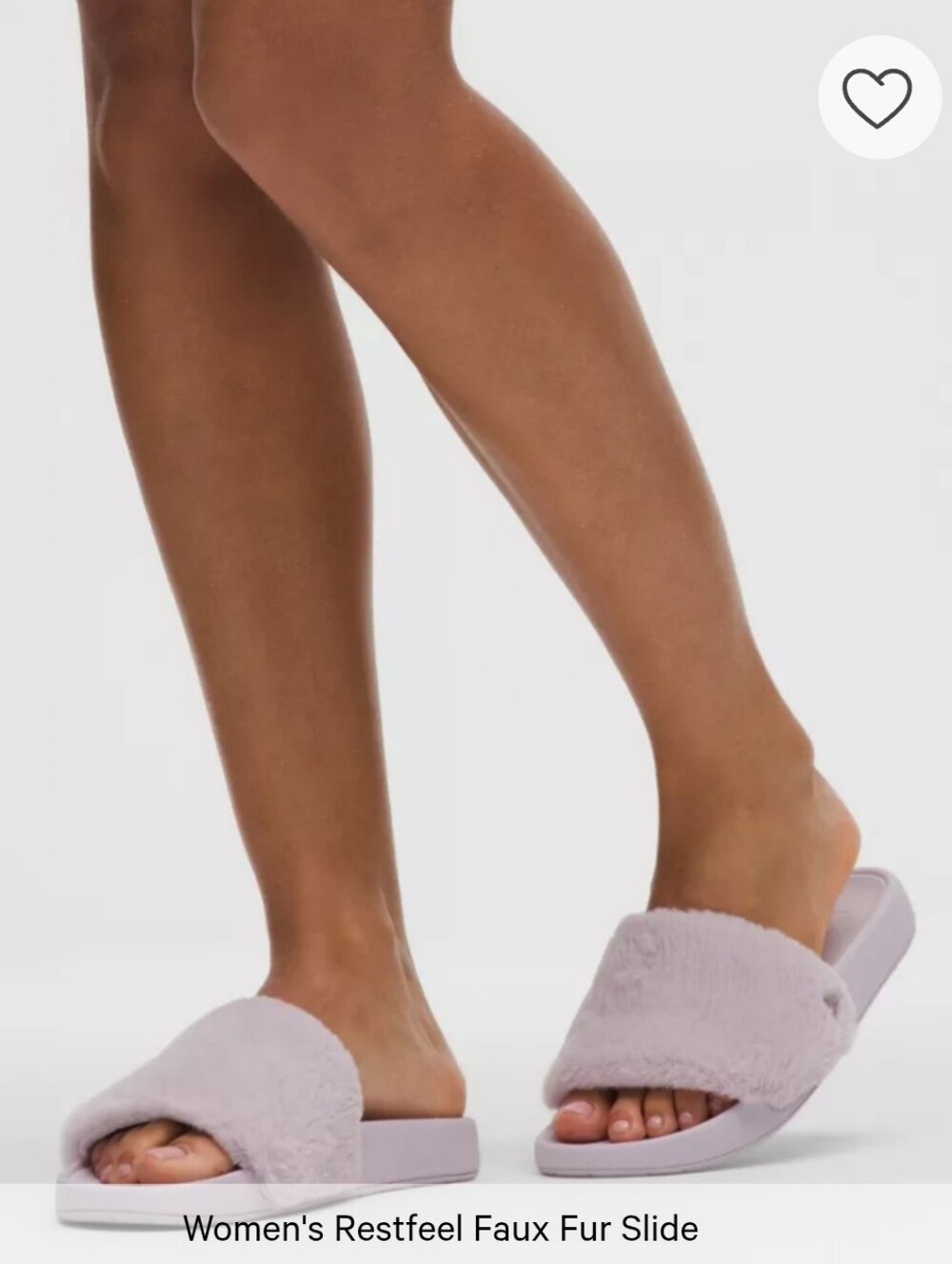 ✨️NWT Lululemon Restfeel Faux Fur Slides Faint Lavender SZ 8 Sold Out Colour 💜✨